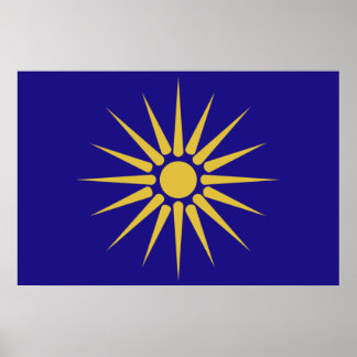 Greek Macedonia, Greece flag Poster