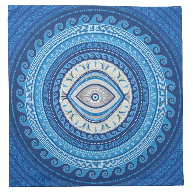Greek Mati Mataki - Greek Evil Eye ornament Cloth Napkin (Front)