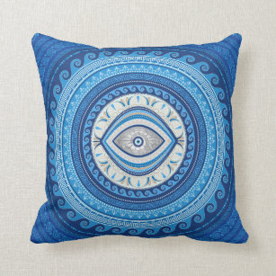 Greek Mati Mataki - Greek Evil Eye ornament Throw Pillow