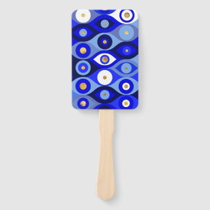 Greek Mati Mataki - Matiasma Evil Eye blues Hand Fan