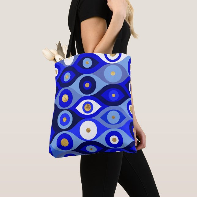 Greek Mati Mataki - Matiasma Evil Eye blues Tote Bag (Close Up)