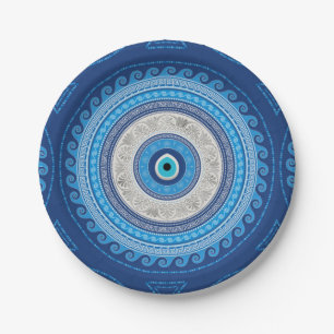 Greek Mati Mataki - Matiasma Evil Eye ornament Paper Plates