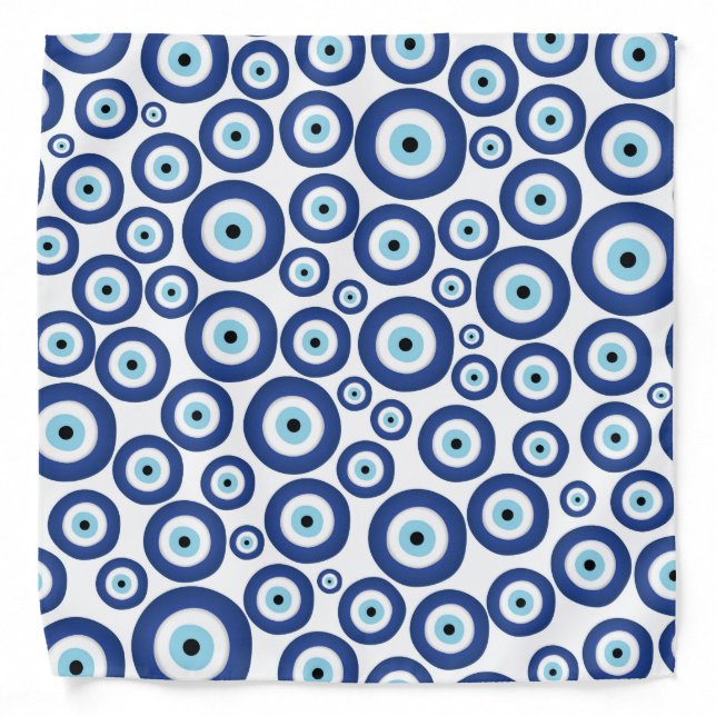 Greek Mati Mataki - Matiasma Evil Eye Pattern #1 Bandana (Front)