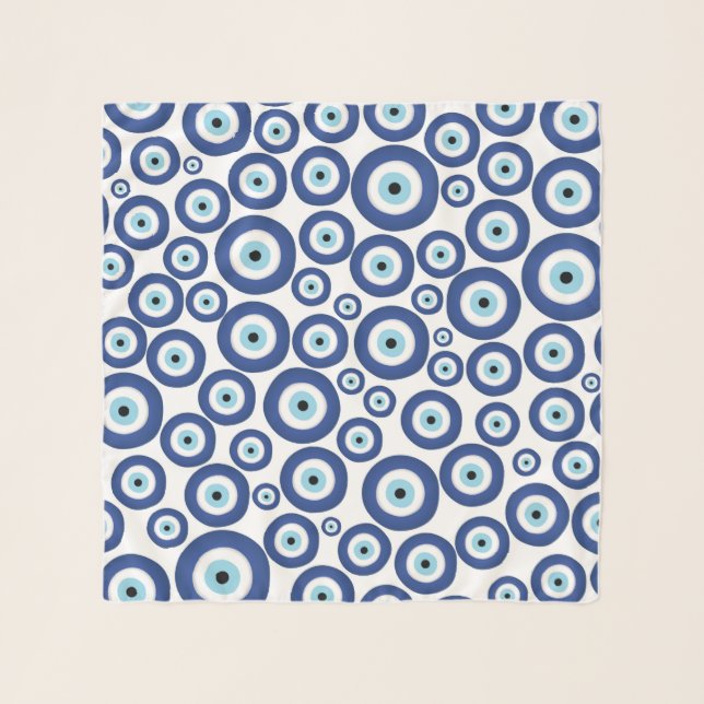 Greek Mati Mataki - Matiasma Evil Eye Pattern #1 Scarf (Front)