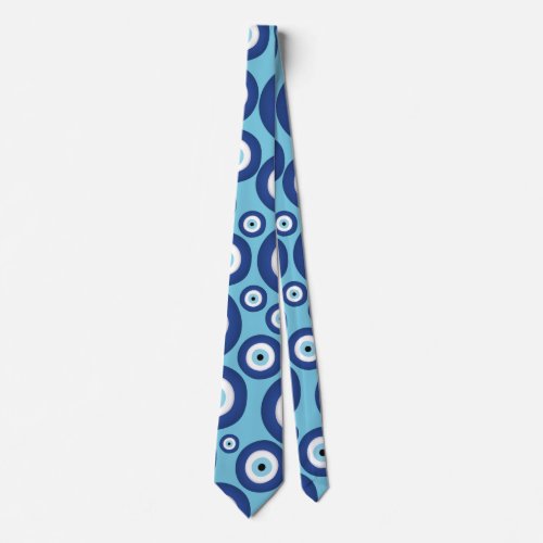 Greek Mati Mataki _ Matiasma Evil Eye Pattern 2 Neck Tie