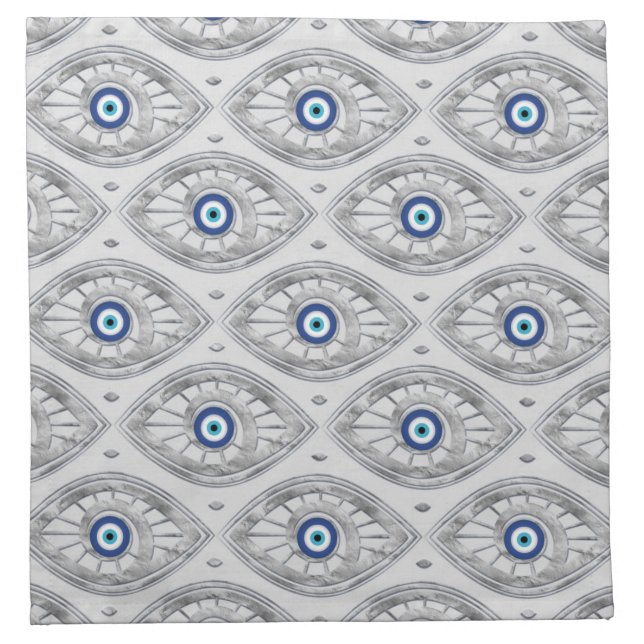 Greek Mati Mataki - Matiasma Evil Eye Pattern #3 Cloth Napkin (Front)
