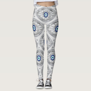 Greek Mati Mataki - Matiasma Evil Eye Pattern #3 Leggings