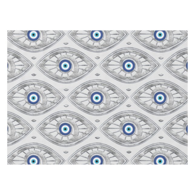 Greek Mati Mataki - Matiasma Evil Eye Pattern #3 Tablecloth (Front (Horizontal))