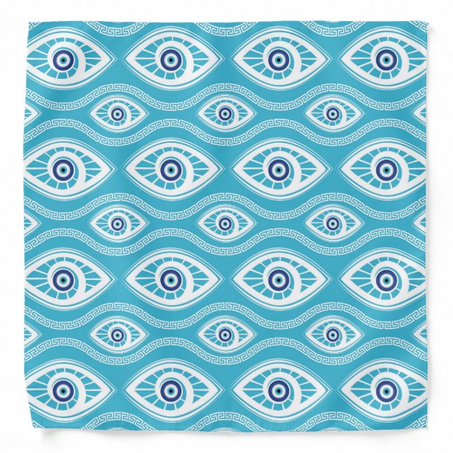 Greek Mati Mataki - Matiasma Evil Eye Pattern #6 Bandana (Front)