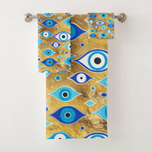 Greek Mati Mataki - Matiasma Evil Eye pattern Bath Towel Set