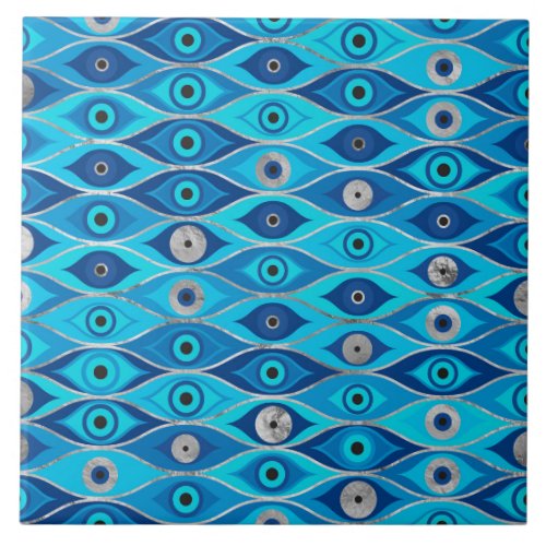 Greek Mati Mataki _ Matiasma Evil Eye Pattern Ceramic Tile