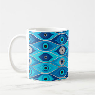 Greek Mati Mataki - Matiasma Evil Eye Pattern Coffee Mug