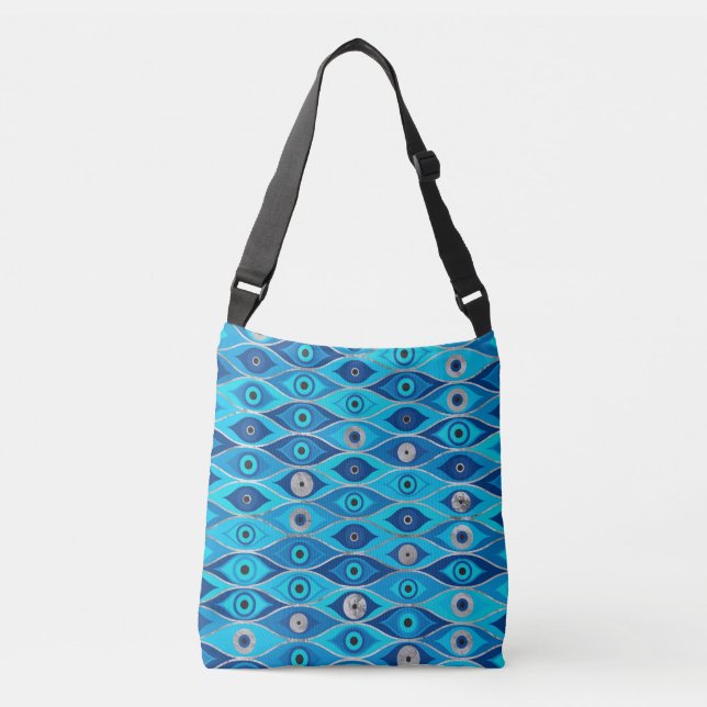 Greek Mati Mataki - Matiasma Evil Eye Pattern Crossbody Bag (Front)