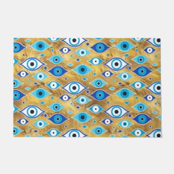Greek Mati Mataki - Matiasma Evil Eye Pattern Doormat by LoveMalinois at Zazzle