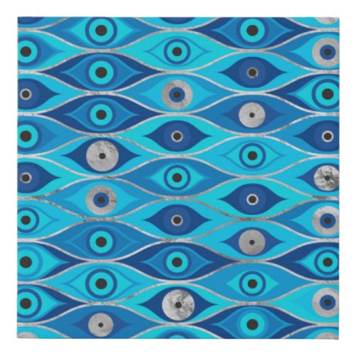 Greek Mati Mataki _ Matiasma Evil Eye Pattern Faux Canvas Print