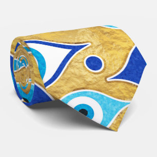 Greek Mati Mataki - Matiasma Evil Eye pattern Neck Tie