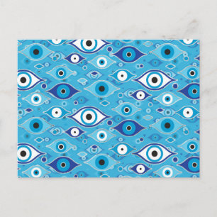 Greek Mati Mataki - Matiasma Evil Eye pattern Postcard