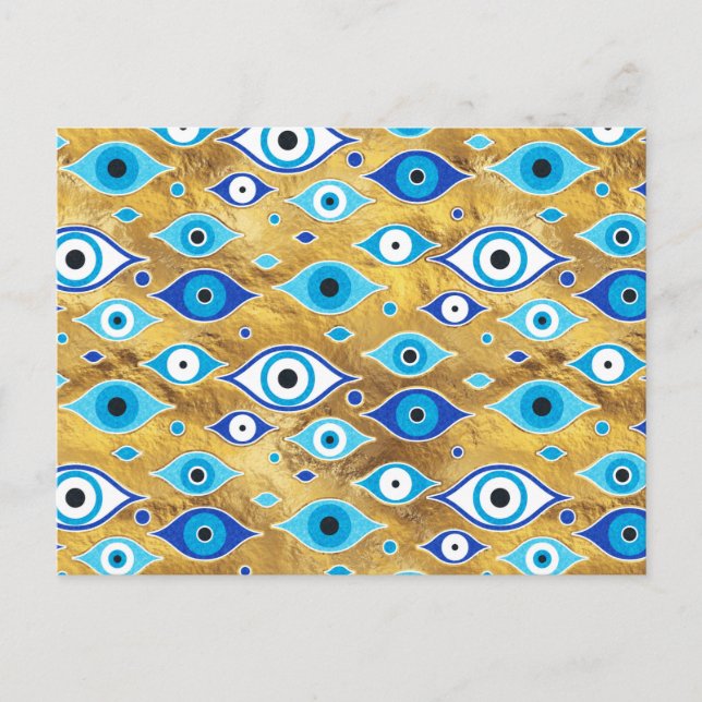 Greek Mati Mataki - Matiasma Evil Eye pattern Postcard (Front)