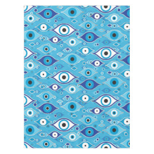 Greek Mati Mataki - Matiasma Evil Eye pattern Tablecloth
