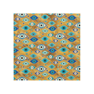 Greek Mati Mataki - Matiasma Evil Eye pattern Wood Wall Art