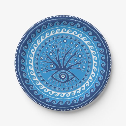 Greek Mati Mataki _ Matiasma Evil Eye Tree Paper Plates