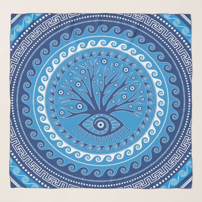 Greek Mati Mataki - Matiasma Evil Eye Tree Scarf (Front)