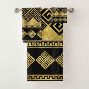 Sherry Kline Triple Row Black 3-piece Embellished Towel Set  Black and gold  bathroom, Gold bathroom decor, Decorative towels