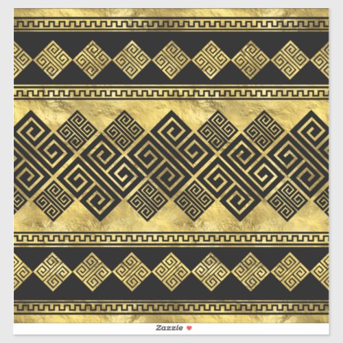 Greek Meander _ Greek Key Black and gold Sticker