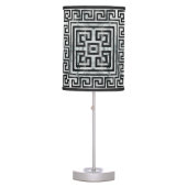 Greek Meander - Greek Key Black and White Marble Table Lamp (Front)