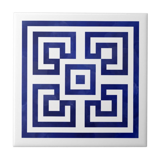 Greek Meander - Greek Key Ceramic Tile (Front)