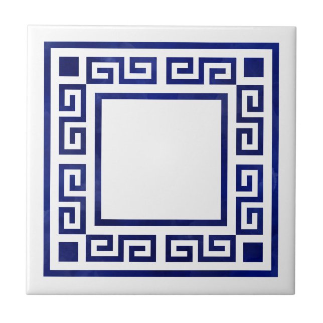 Greek Meander - Greek Key Ceramic Tile (Front)