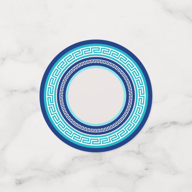 Greek Meander - Greek Key - Greek blue palette Confetti (Small Front)