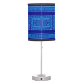 Greek Meander - Greek Key - Shades of blue Table Lamp (Back)