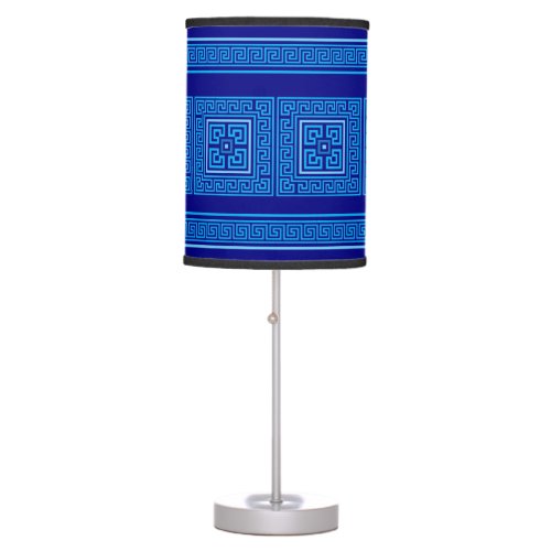 Greek Meander _ Greek Key _ Shades of blue Table Lamp