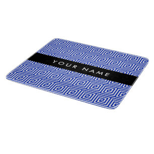 Greek Meander Key Blue, Your Name, Personalize Cutting Board