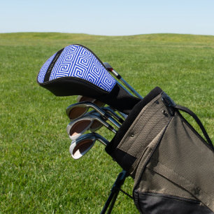 Greek Meander Key Blue, Your Name, Personalize Golf Head Cover
