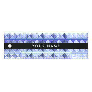Greek Meander Key Blue, Your Name, Personalize Ruler