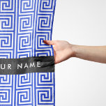Greek Meander Key Blue, Your Name, Personalize Scarf<br><div class="desc">Elegant,  stylish and sophisticated Greek pattern in blue and white color. Modern and trendy gift,  perfect for the Mediterranean lover in your life. Personalize by adding your name,  nickname,  monogram or initials.</div>