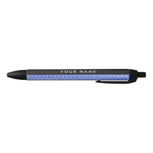 Greek Meander Key H Blue, Your Name, Personalize Pen