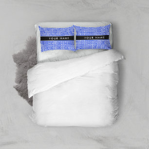 Greek Meander Key H Blue, Your Name, Personalize Pillow Case