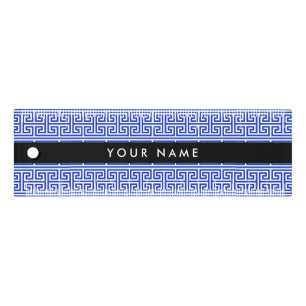Greek Meander Key H Blue, Your Name, Personalize Ruler