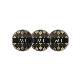 Greek Meander Key H Brown, Your Name, Personalize Golf Ball Marker