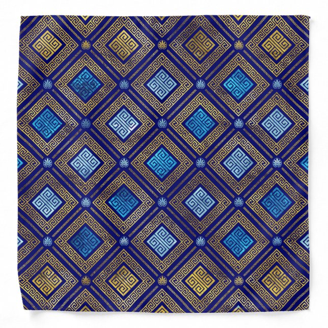 Greek Meander Key Pattern Bandana (Front)