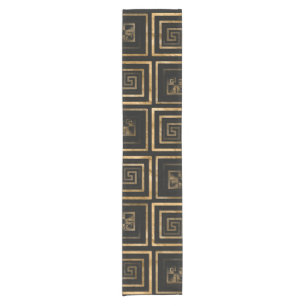 Greek Meander Key pattern - gold watercolor Short Table Runner
