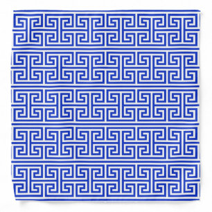 Greek Meander Key Square H Pattern Blue Bandana