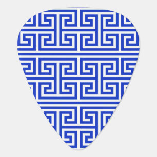 Greek Meander Key Square H Pattern Blue Guitar Pick