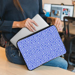Greek Meander Key Square H Pattern Blue Laptop Sleeve<br><div class="desc">Elegant,  stylish and sophisticated Greek pattern in blue and white color. Modern and trendy gift,  perfect for the Mediterranean lover in your life.</div>