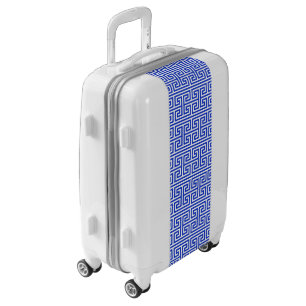 Greek Meander Key Square H Pattern Blue Luggage