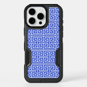 Greek Meander Key Square H Pattern Blue iPhone 16 Pro Max Case