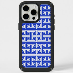 Greek Meander Key Square H Pattern Blue iPhone 15 Pro Max Case